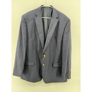 Ralph Lauren Mens 48R Blazer Sport Coat Suit Jacket 100% Wool Navy Gold Button‎